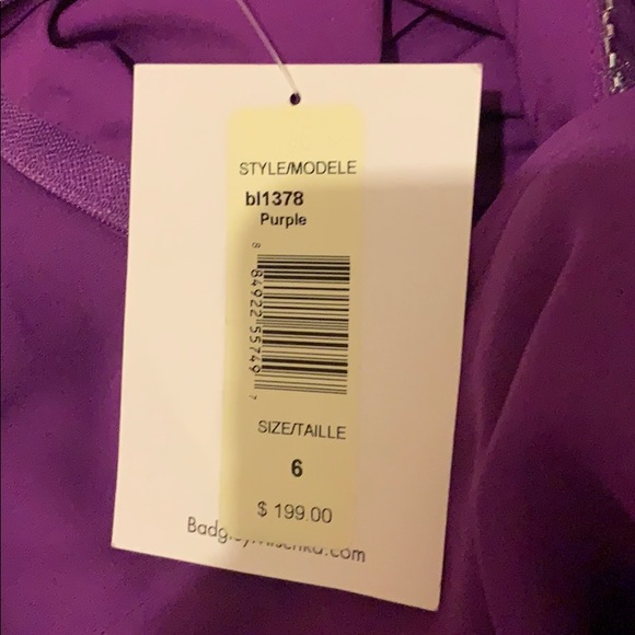 NWT Belle by Badgley Mischka purple formal gown, 6 - Picture 3 of 7